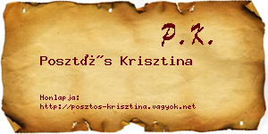 Posztós Krisztina névjegykártya